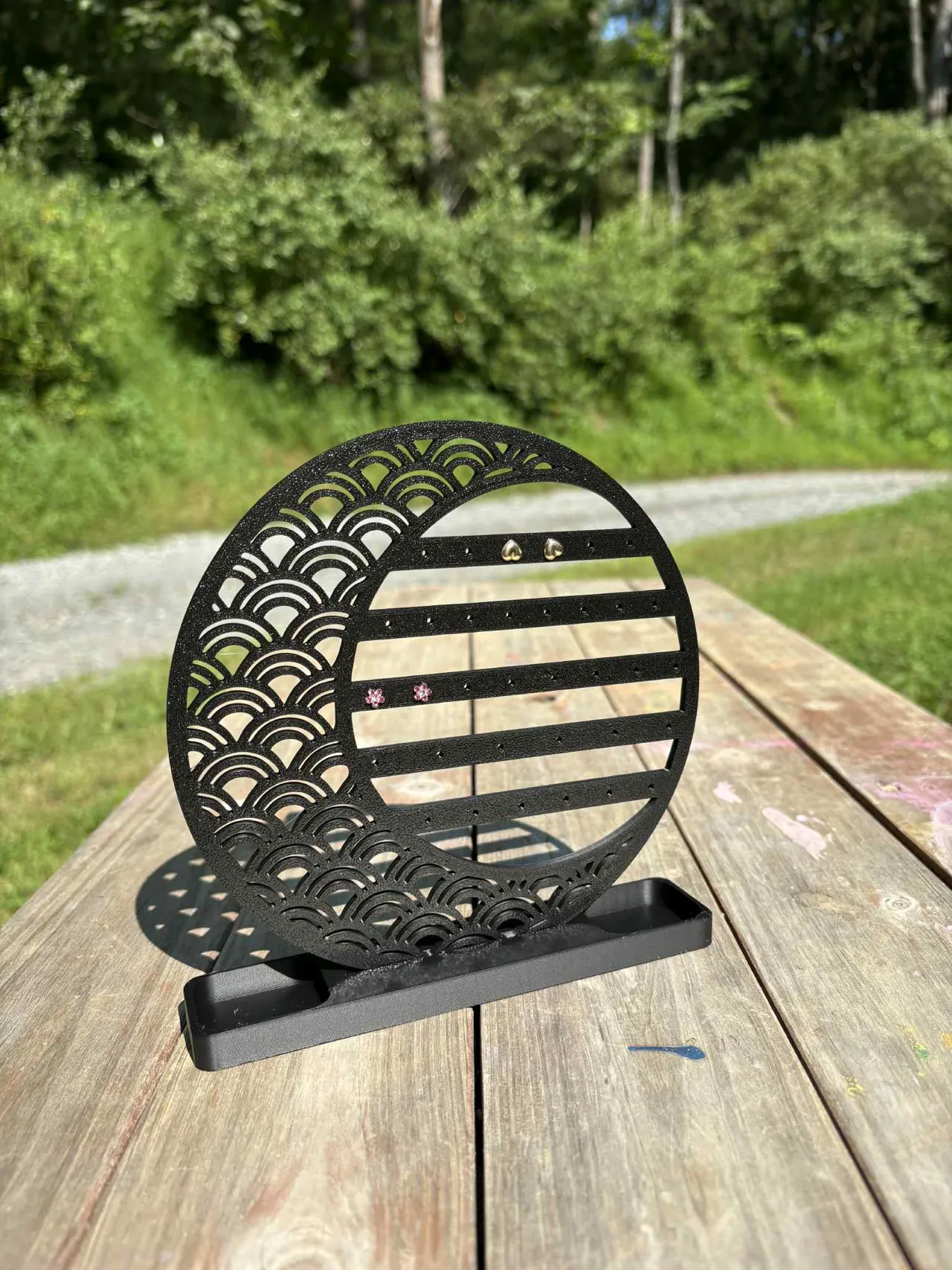 Moon and Rainbow Earring Stand view 3