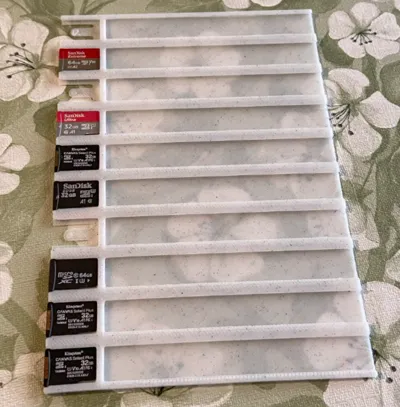Slim Micro SD Card Organizer with space for labels