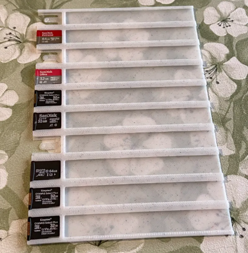 Slim Micro SD Card Organizer with space for labels