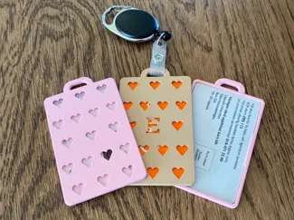 Id card holder - Heart pattern with letters