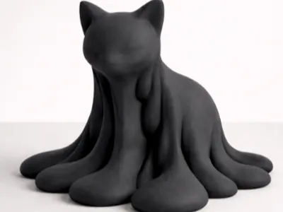 Melting Cat Decor