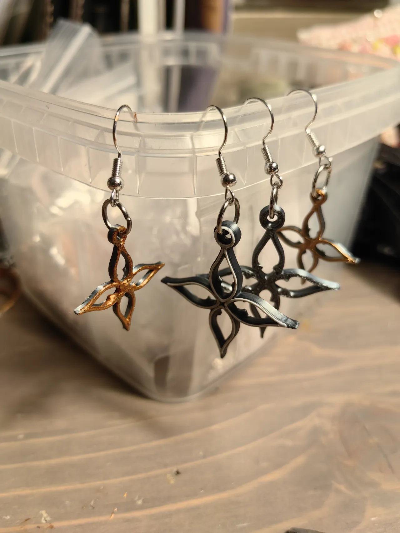Gothic Flower Earrings view 2