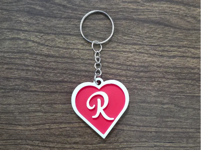 Custom Heart Initial Keychain Gift for Her