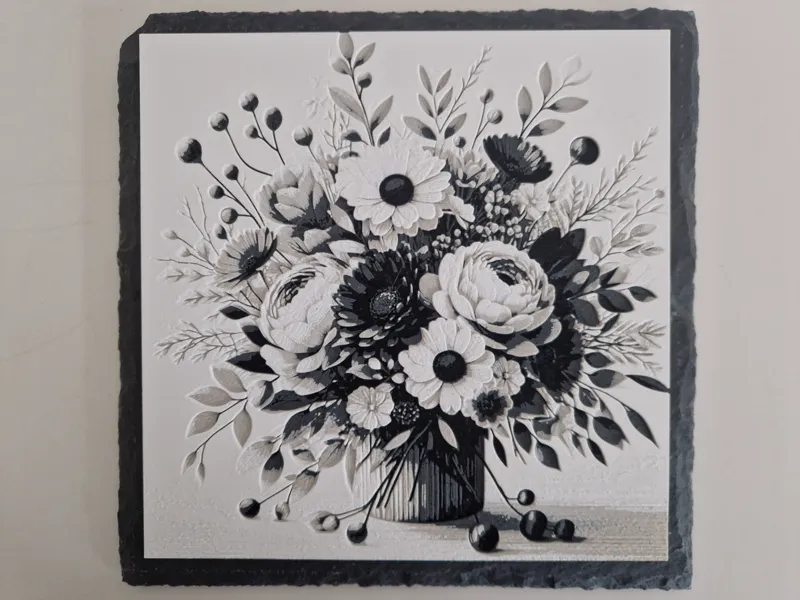 Hueforge Flowers black and white maatte