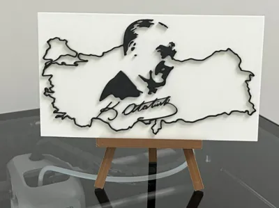 Special Design Ataturk Silhouette Türkiye Map Decorative Figurine Collectible Ornament