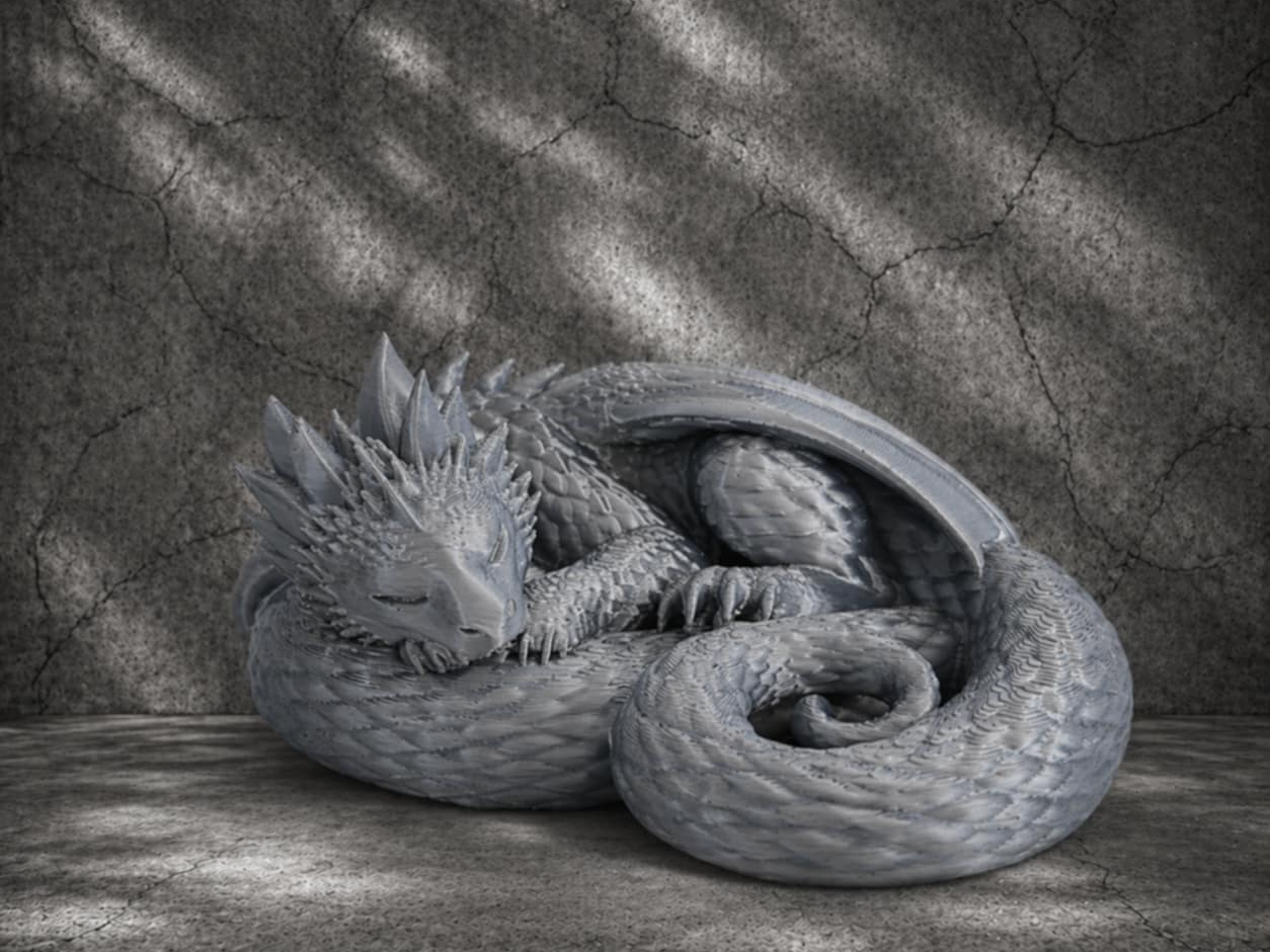 Sleeping Dragon – Minimalist Fantasy Sculpture
