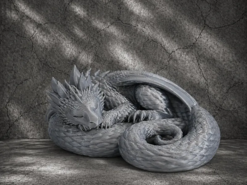 Sleeping Dragon – Minimalist Fantasy Sculpture