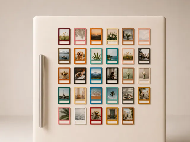 Retro Photo Frame Fridge Magnet - 54 x 65 mm
