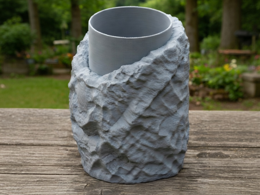 Raw Stone Style Decorative Vase