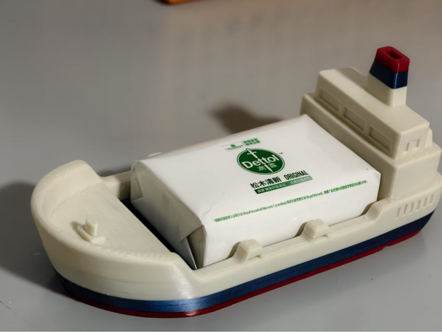 Miniatura 1 do modelo 3D 货轮香皂盒，浴缸玩具，可浮水