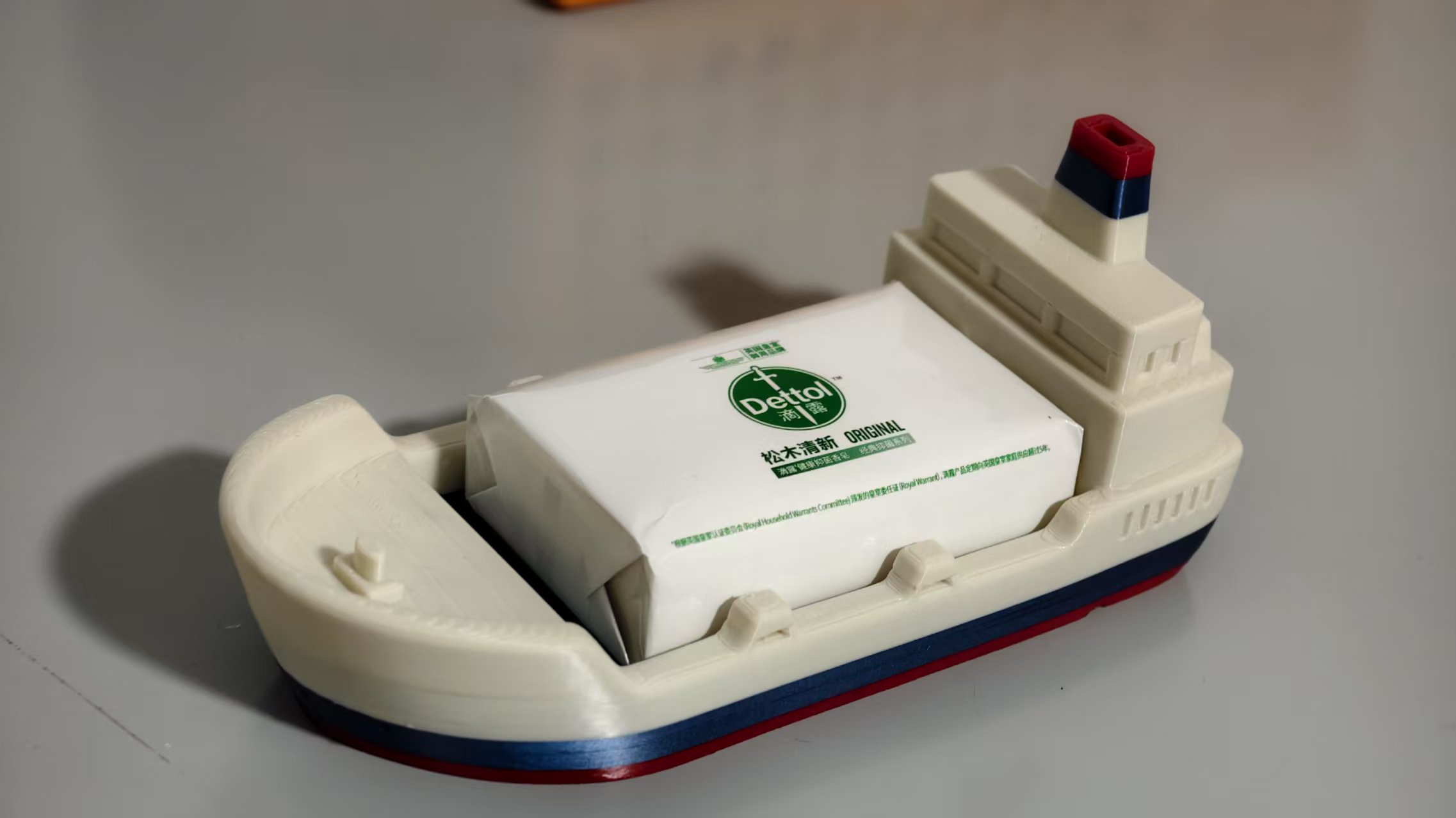 Miniatura 2 do modelo 3D 货轮香皂盒，浴缸玩具，可浮水