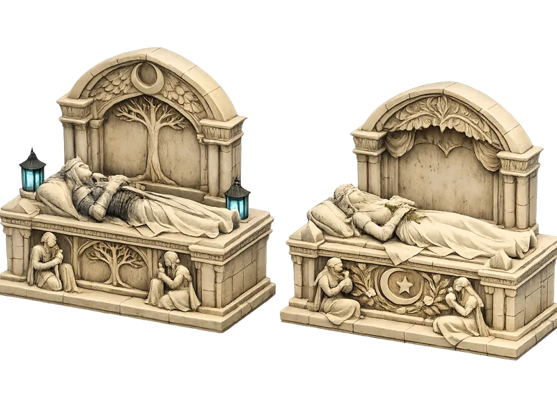 Elven Sarcophagi - Oropher, Wife and knights