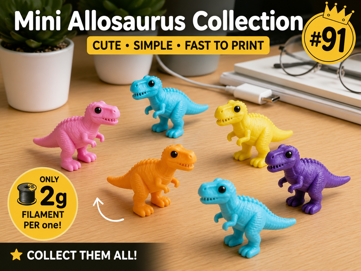 Mini Allosaurus Fidget - Micro Zoo 3D model