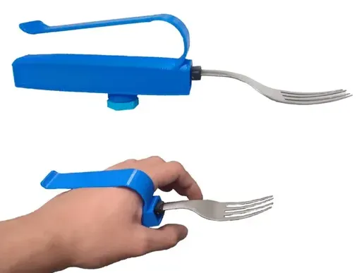 Adaptador de utensilios/lapiz para manos