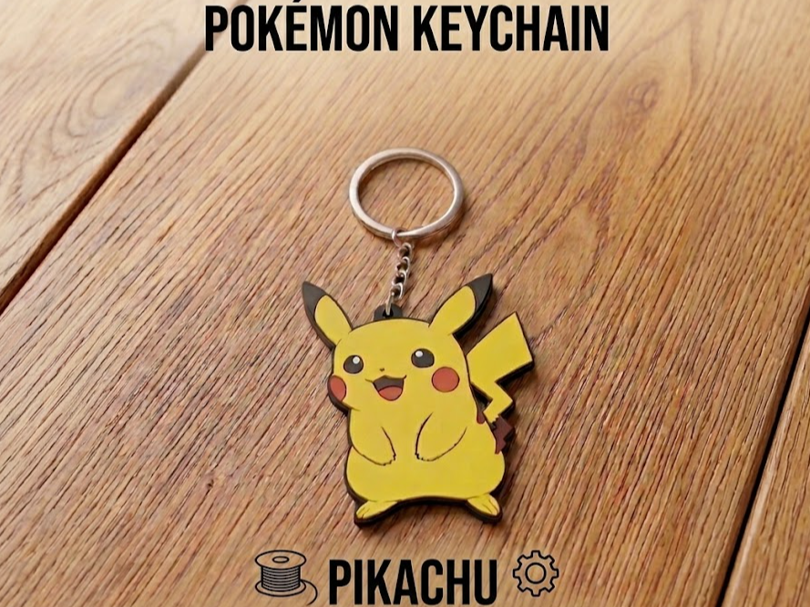 Pikachu Keychain - Easy 4-Color 3D Print 