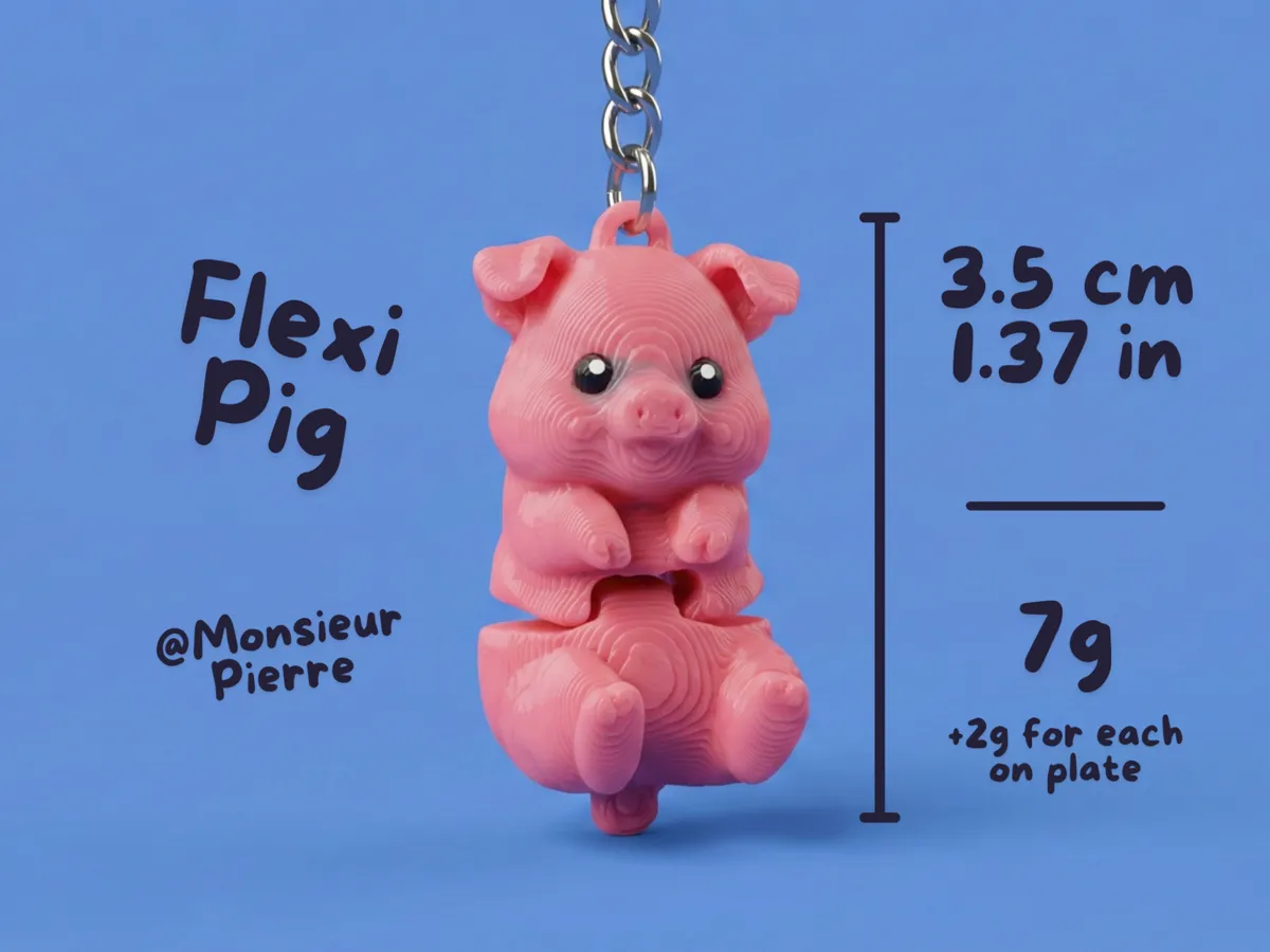 Flexi Pig – Cute Articulated 3D Print - Free 3D Print Model - MakerWorld
