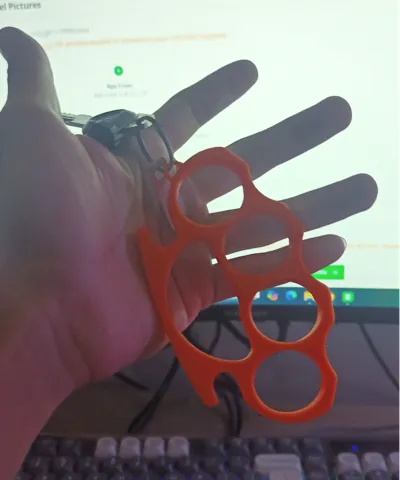 Defense Plastic Knuckle With Hole For Keychain