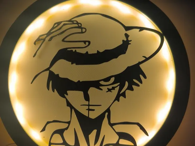Silhouetten LEd Lampe One Piece Ruffy Luffy