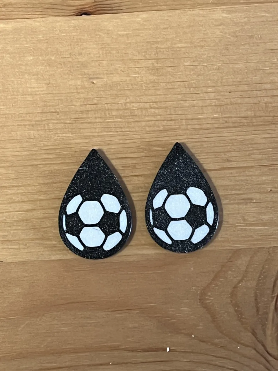 football earrings view 2