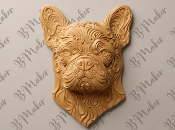 Modelo para impresión 3D: Bulldog francés - Arte de pared — vista de referencia 5