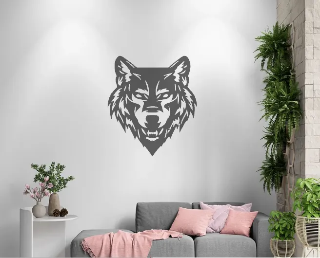 Loup en colère — art mural 2D