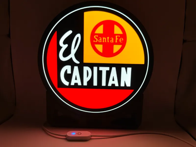 Santa Fe Railway - El Capitan Light Box