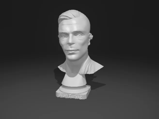Alan Turing Bust / statue with name and stand
