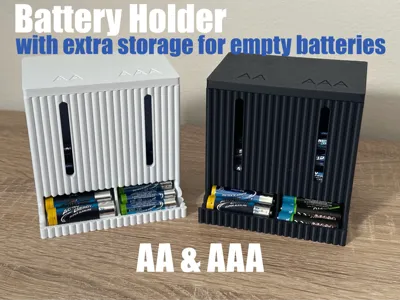 AA/AAA Battery Organizer + Empty Storage