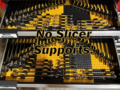 Toolgrid Wrench Holder with alignment pins TPU-PLA