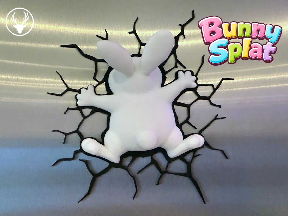 Bunny Splat! - Fridge Magnet - Free 3D Print Model - MakerWorld