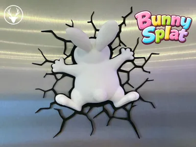Bunny Splat! - Fridge Magnet - Free 3D Print Model - MakerWorld