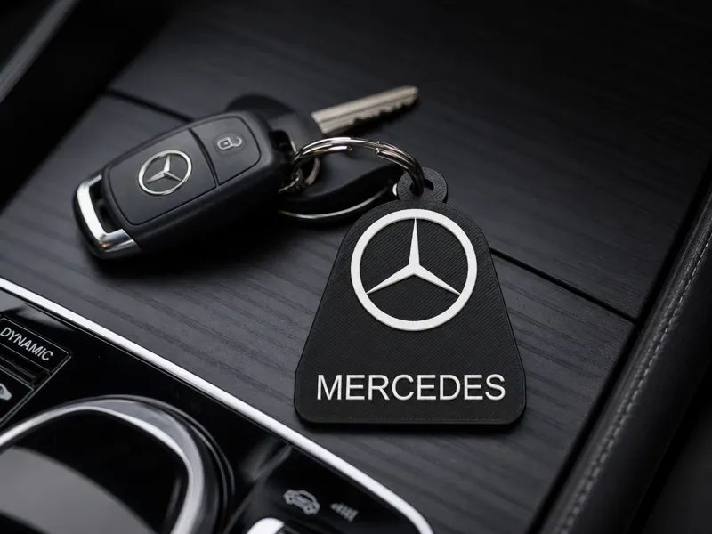 Customizable Name Keychain with Star MERCEDES