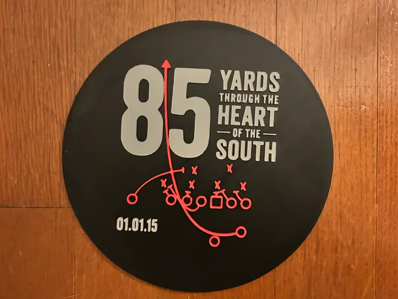 “85 Yards Through the Heart of the South” Sign