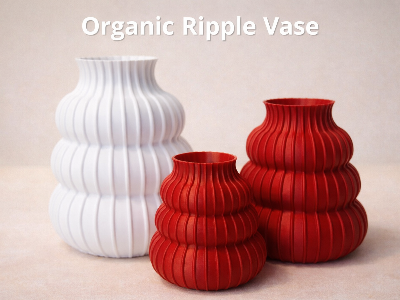 Organic Ripple Vase – Sculptural Ribbed Design