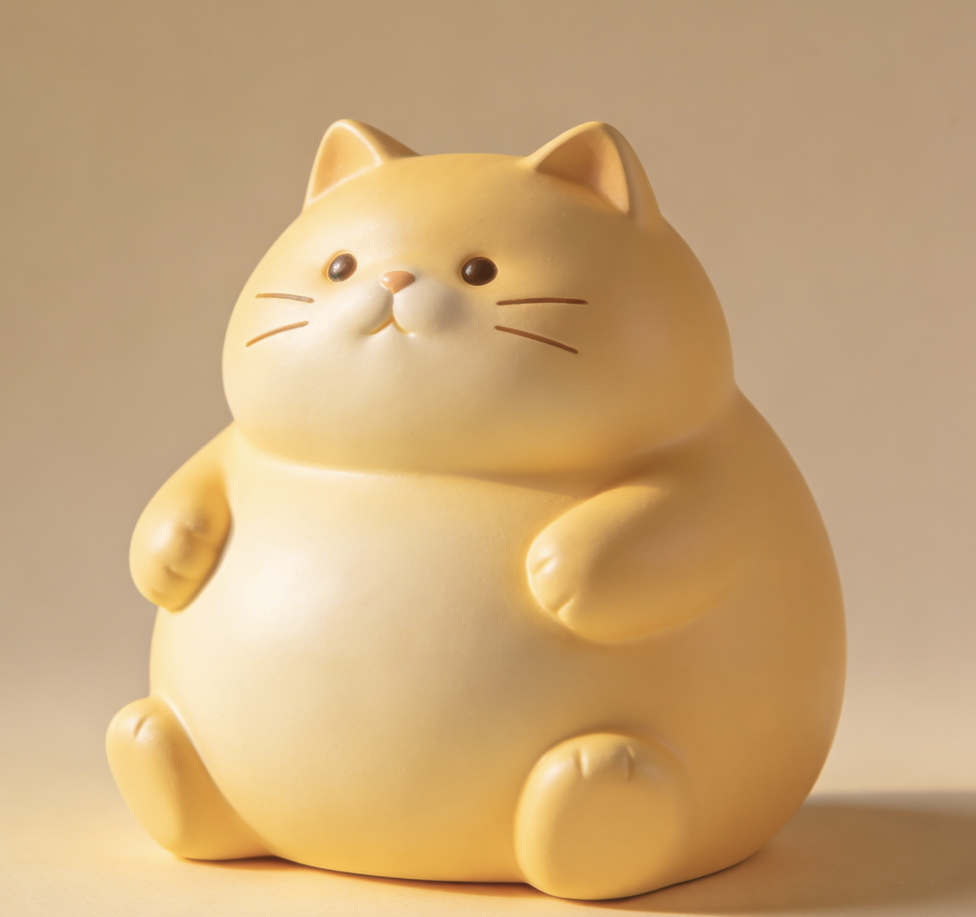 Miniatura 2 do modelo 3D 胖乎乎的橘色猫咪桌面摆件