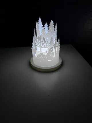 Deer and Snowman Round Lantern