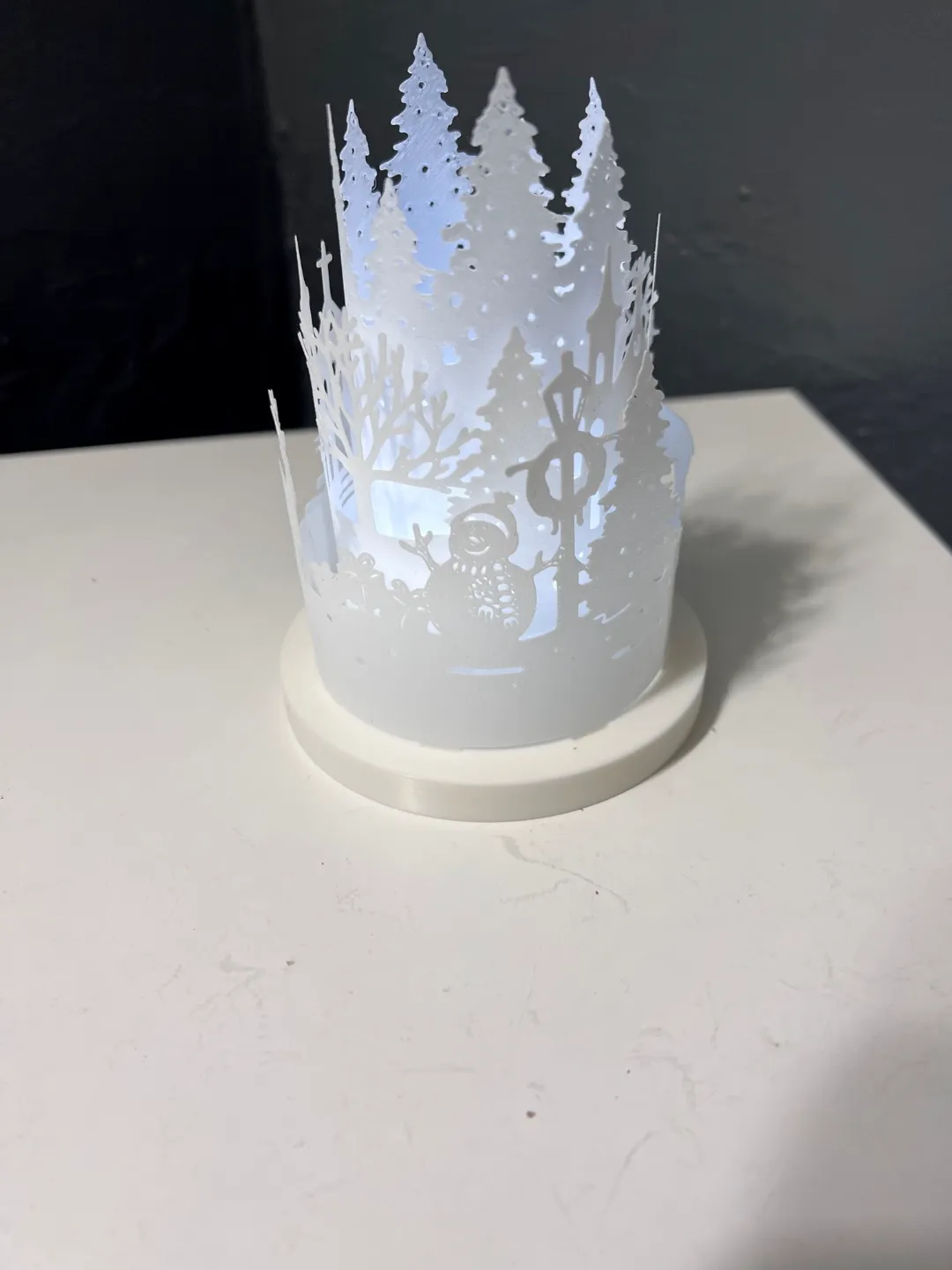 Deer and Snowman Round Lantern view 4