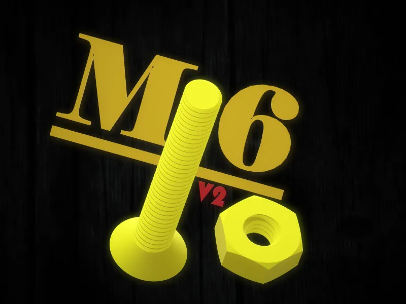 M6 Countersunk Screw 5-30mm / Nut / Washer (v2)