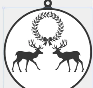 double deer ornament