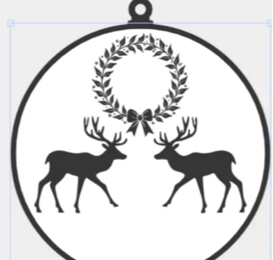 double deer ornament