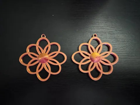 Flower - Gear Pattern Earring Set view 2