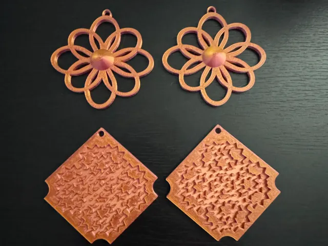 Flower - Gear Pattern Earring Set
