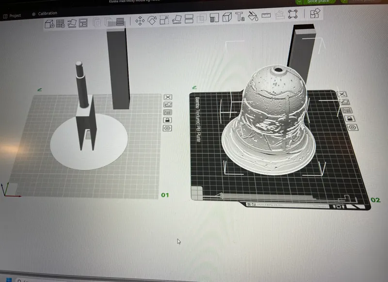 Christmas Lithophane-bell with Micky Mouse