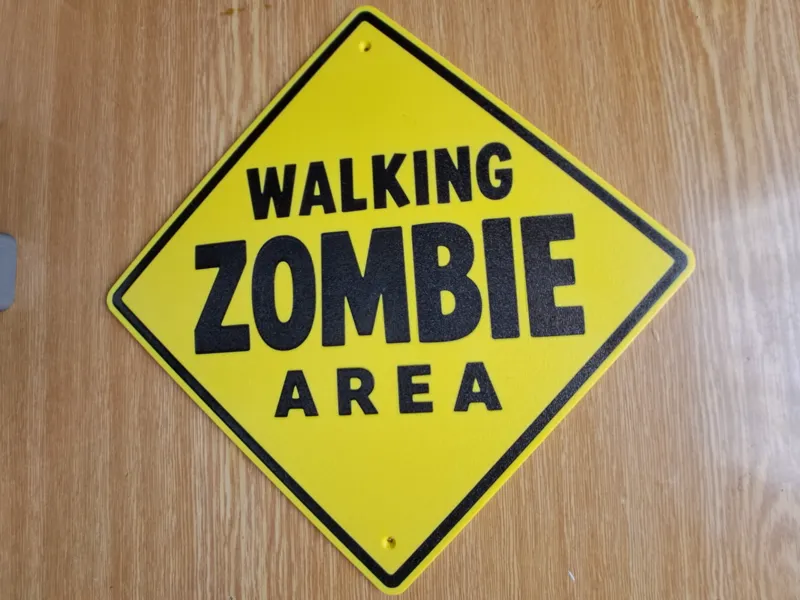 Halloween Sign #01 – Walking Zombie Area