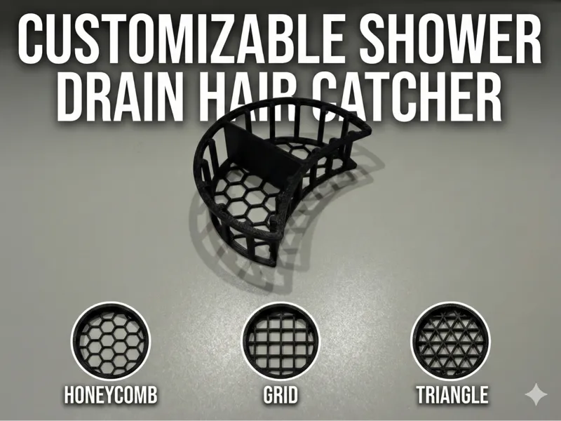 Customizable Shower Drain Hair Catcher