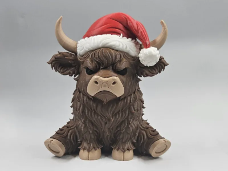 NO AMS Grumpy Christmas Highland Cow