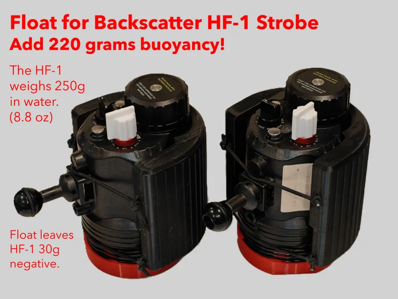 Float for Backscatter HF-1 Strobe +220g buoyancy!