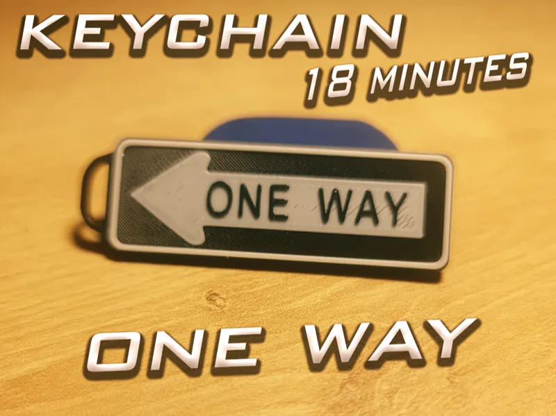 One Way Sign Keychain