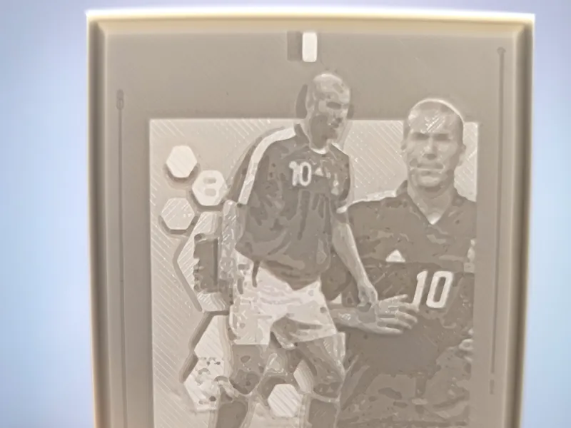 Litofanía 3D de Leyendas del Fútbol Zidane