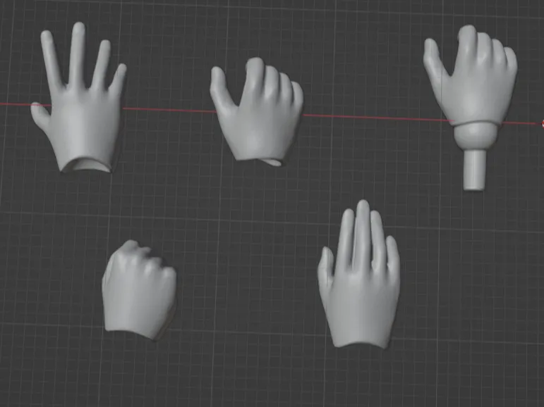 Mains et connecteur de rechange pour figurine 1/12 Girlpla